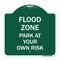 Signmission Designer Series Sign-Flood Zone, Green & White Aluminum Architectural Sign, 18" x 18", GW-1818-23951 A-DES-GW-1818-23951 - alternate 1